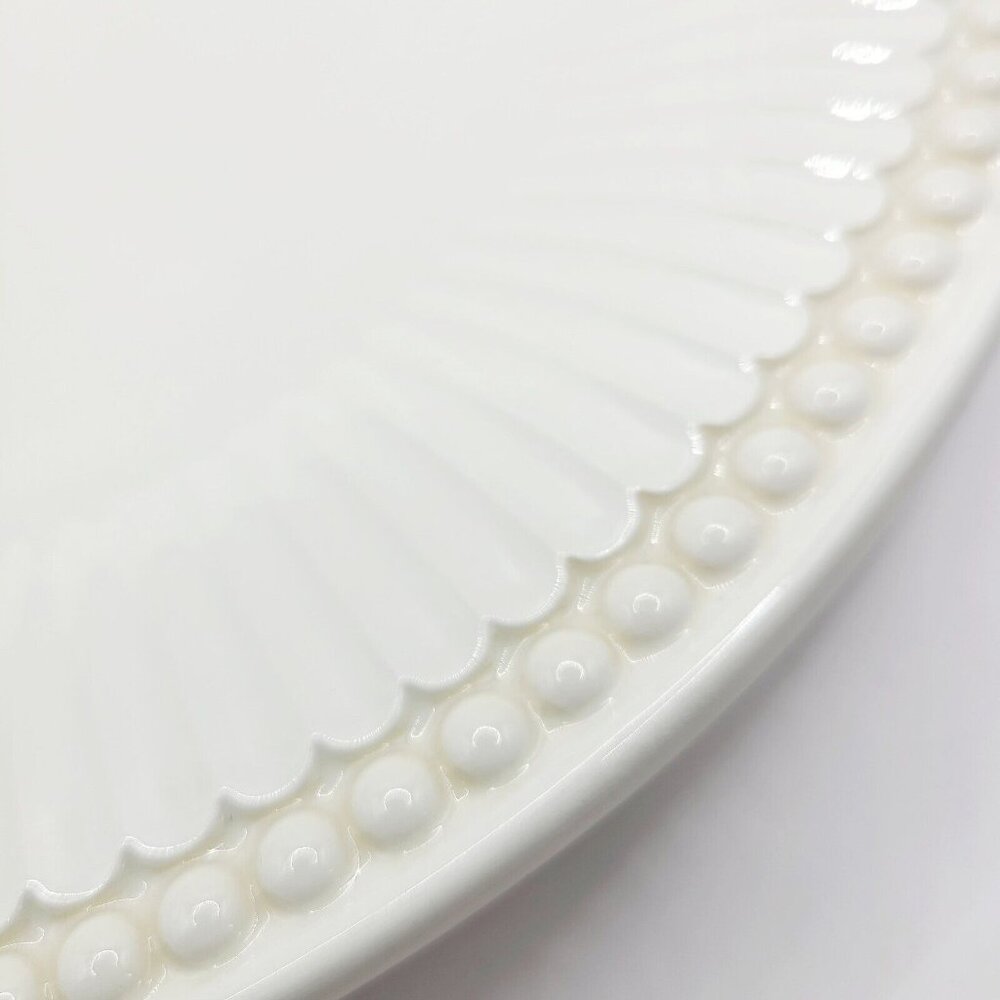 Lenox Butler's Pantry 11-3/8" Dinner Plate Cream with Ribbed & Beaded Rim Mint - Picture 3 of 9
